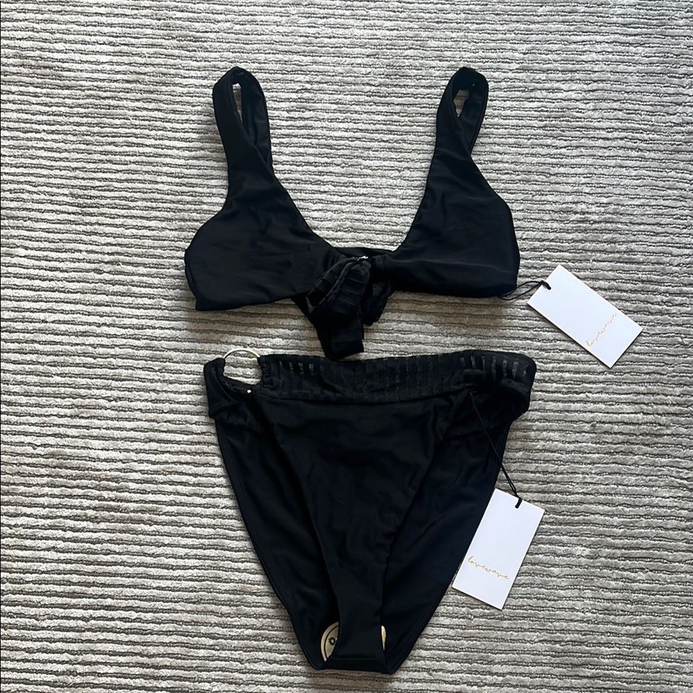 Black Bikini Set with Ring Detail